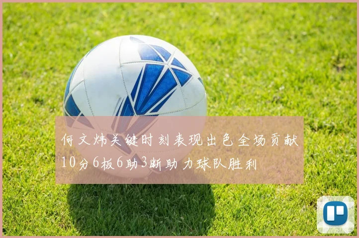 何文炜关键时刻表现出色全场贡献10分6板6助3断助力球队胜利